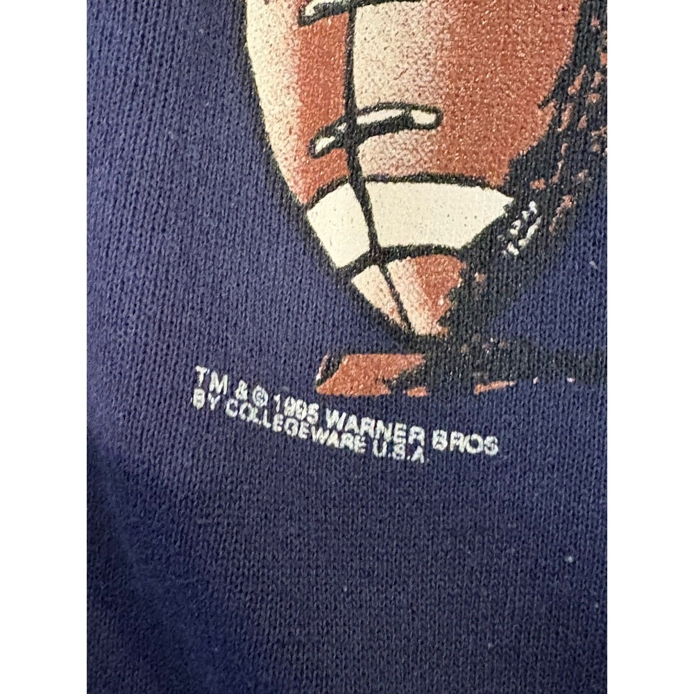 Vtg 1995 MICHIGAN WOLVERINES Looney Tunes FOOTBALL TAZ Crewneck Youth M 10-12 - Picture 4 of 8